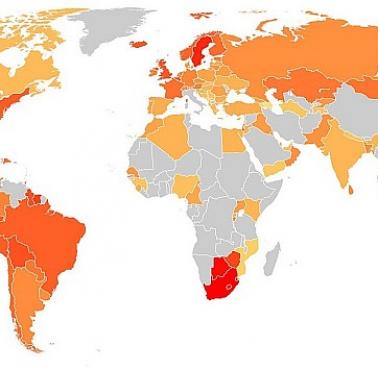 Wskaźnik gwałtów na świecie na 100 tys. mieszkańców w 2018 roku