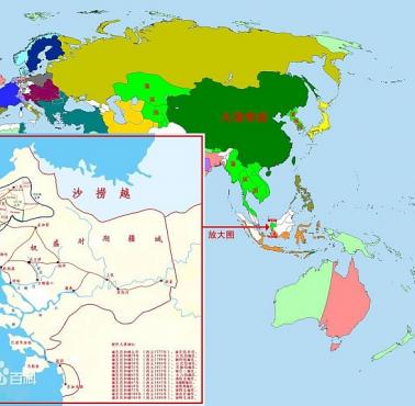 Mapa Republiki Lanfang (1777-1884), chińskie państwo na wyspie Borneo w Indonezji