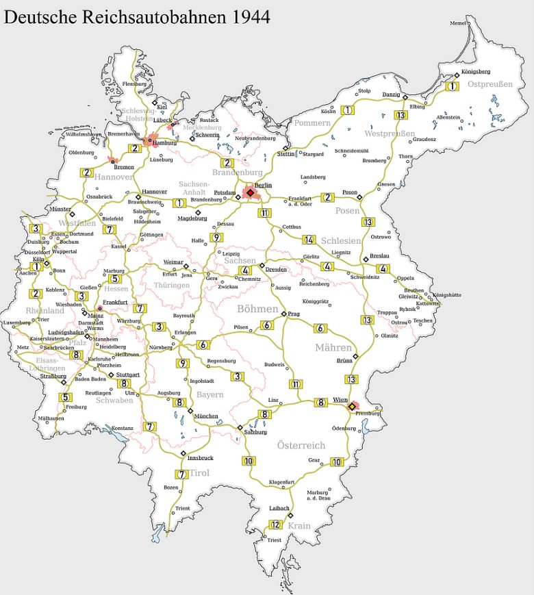 Niemieckie autostrady w 1944 roku