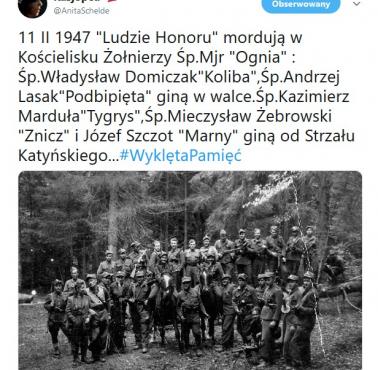 11 II 1947 "Ludzie Honoru" mordują w Kościelisku Żołnierzy Śp.Mjr "Ognia" : Śp.Władysław Domiczak"Koliba" ....