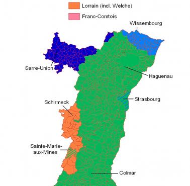 Dialekty używane w Alzacji w XIX wieku