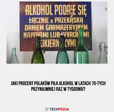 Jaki procent Polaków piła alkohol w latach 70-tych przynajmniej raz w tygodniu?
