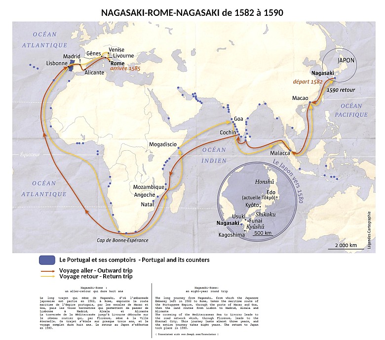 Japońska misja do Europy 1582-1590 przez Portugalię, Hiszpanię i Włochy