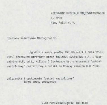 Falin do Polski. Kasa dla Leszka Millera