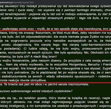 Strażnik niewygodnej pamięci  Z Antonim Marianowiczem rozmawia Jolanta Wrońska, "Rzeczpospolita", 19 08 2001 r.