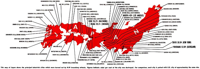 Procent szkód wyrządzonych miastom japońskim podczas II wojny światowej