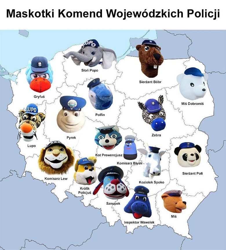 Maskotki policyjnych komend w Polsce