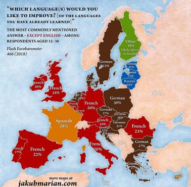 Jakiego języka chcą się uczyć młodzi Europejczycy (15-30 lat)