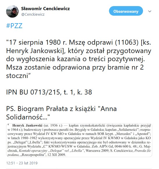 17 sierpnia 1980 r. Mszę odprawi (11063) [ks. Henryk Jankowski], który został przygotowany do wygłoszenia kazania ...