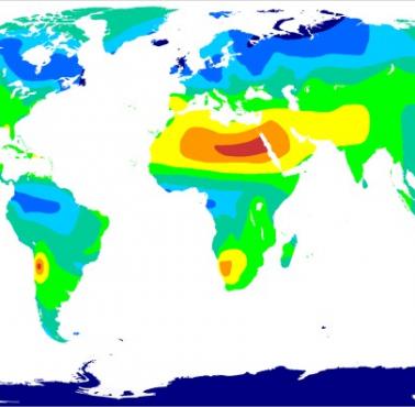 Globalna mapa rocznych godzin słonecznych