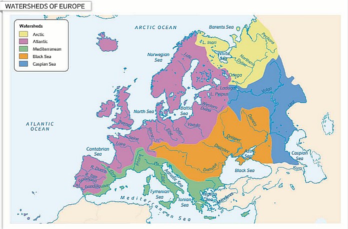 Dorzecza największych rzek w Europie