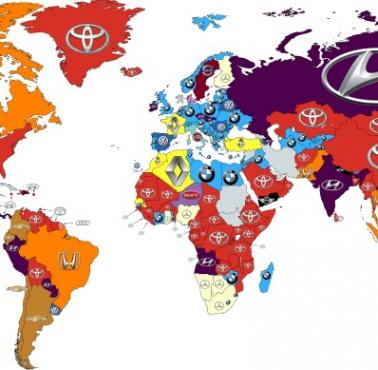 Najczęściej googlowane marki samochodowe w poszczególnych krajach świata