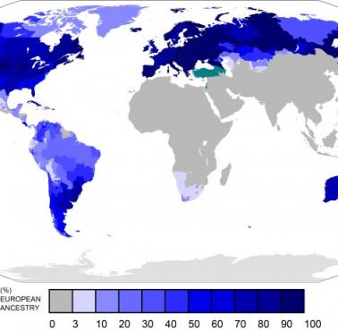 Ludność świata, która ma europejskie pochodzenie