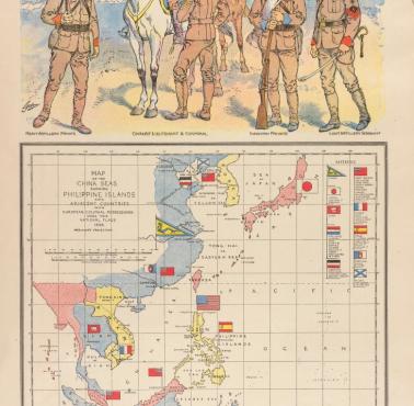 Mapa Azji Pd-W przed bitwą w Zatoce Manilskiej, 1898