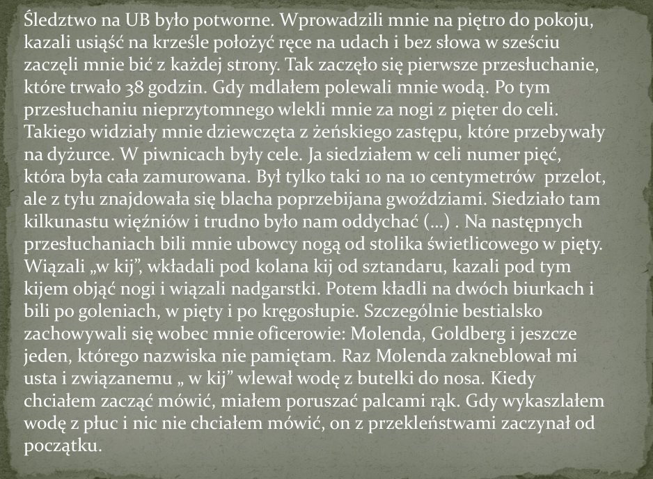 Opis przesłuchania Jerzego Biesiadowskiego przez pułkownika MBP Józefa Goldberga