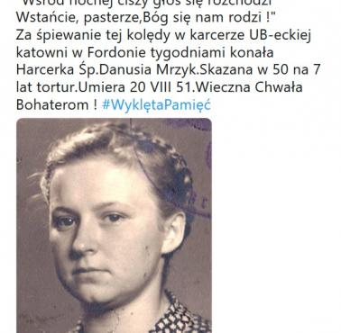 "Wśród nocnej ciszy głos się rozchodzi Wstańcie, pasterze,Bóg się nam rodzi !" Za śpiewanie tej kolędy w karcerze UB-eckiej ...