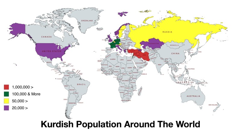 Ludność kurdyjska na całym świecie