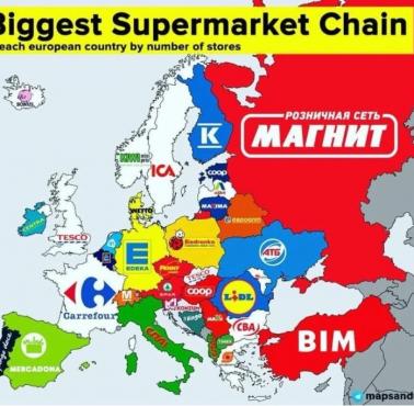 Największa sieć supermarketów w każdym europejskim kraju