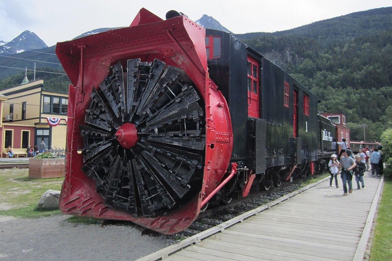 Kolejowy pług śnieżny, Alaska, USA