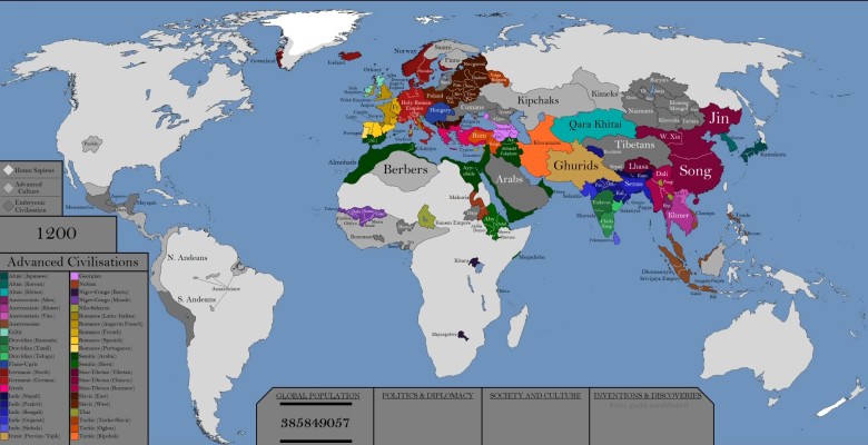 Mapa świata w 1200 roku