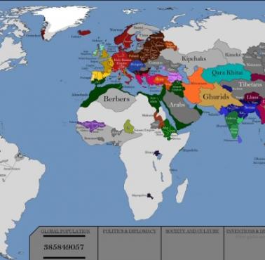 Mapa świata w 1200 roku