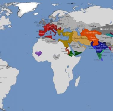 Mapa świata w 500 roku