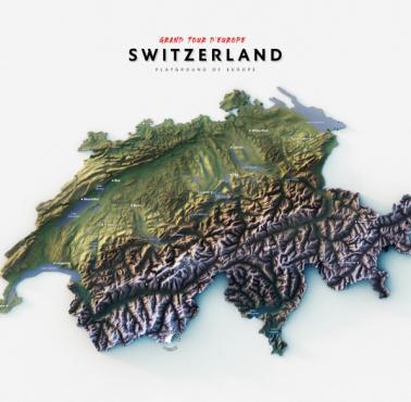 Reliefowa mapa Szwajcarii