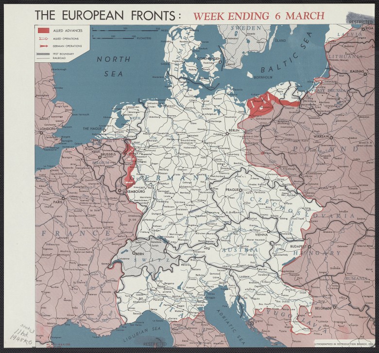 II wojna światowa, stan na 6 marca 1945 roku