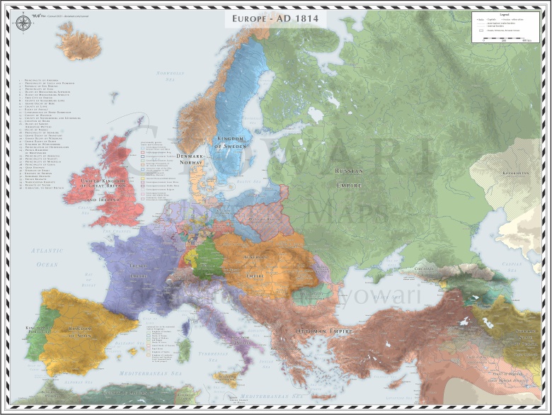 Mapa Europy w 1814 roku