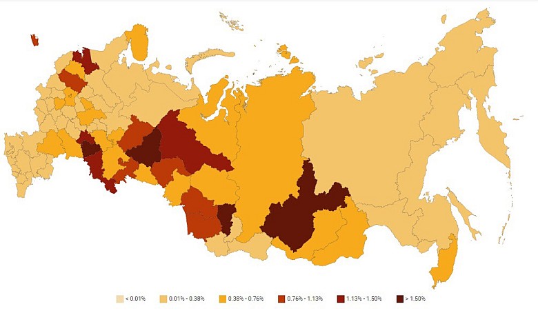 Odsetek zakażonych HIV w Rosji