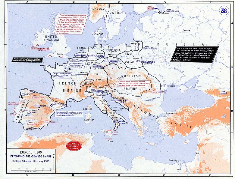 Europa 1809, sytuacja strategiczna na początku wojny piątej koalicji