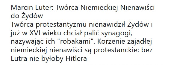 Marcin Luter: Twórca niemieckiej nienawiści do Żydów. Twórca protestantyzmu nienawidził Żydów i już w XVI wieku chciał ...