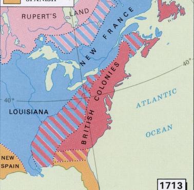 Wschodnia Ameryka Północna w 1713 roku
