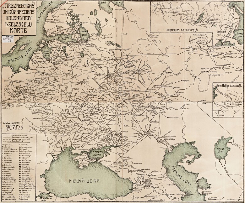 Mapa kolejowa Imperium Rosyjskiego, 1910