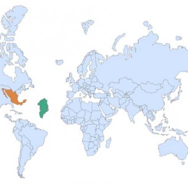Rzeczywisty rozmiar Meksyku i Grenlandii