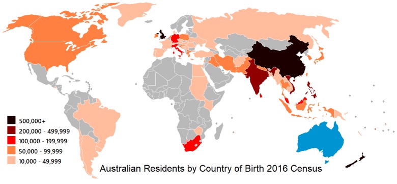 Ludność urodzona za granicą w Australii 2016