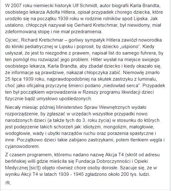 Szacuje się, że w wyniku Akcji T4 w latach 1939 - 1945 zgładzono około 200 tys. ludzi.