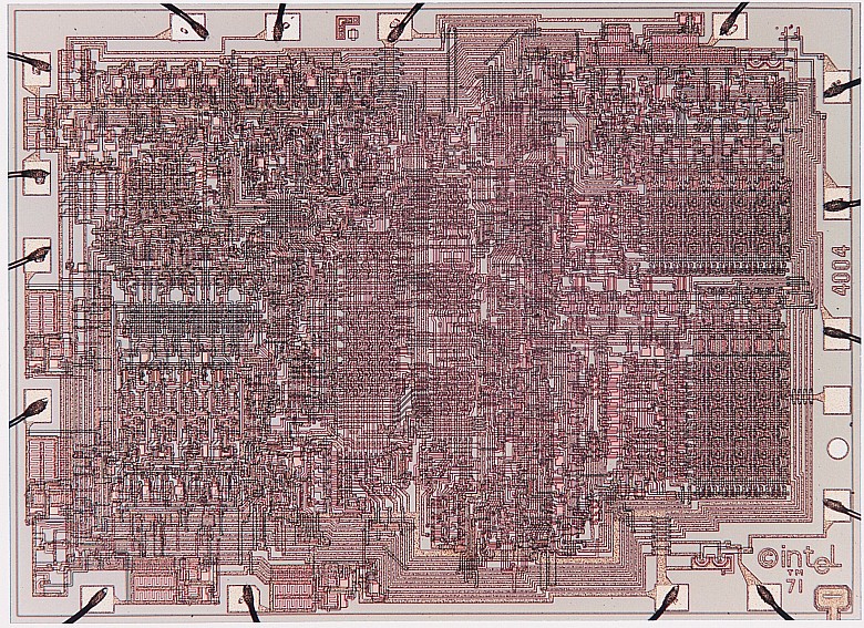 Matryca pierwszego mikroprocesora Intela z 1971 roku