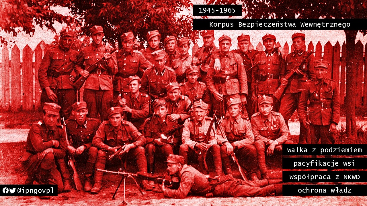 26 III 1945 komuniści tworzą w Polsce Korpus Bezpieczeństwa Wewnętrznego. Zbrodniczą organizację która zajmowała się ...
