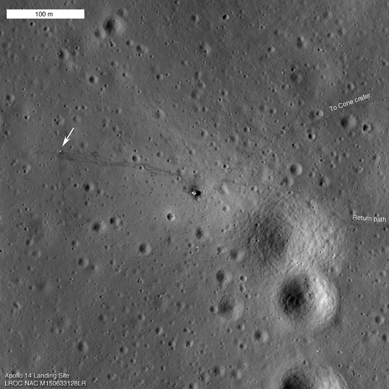 50 lat po lądowaniu na Księżycu odciski stóp wciąż są doskonale widoczne, misja Apollo 14