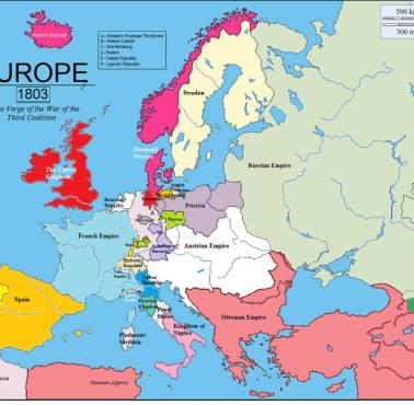 Mapa Europy w 1803 roku