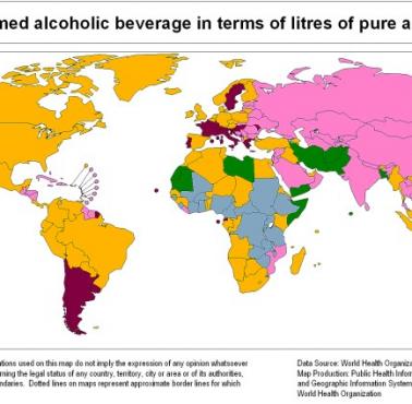 Konsumpcja alkoholu na świecie, 2011