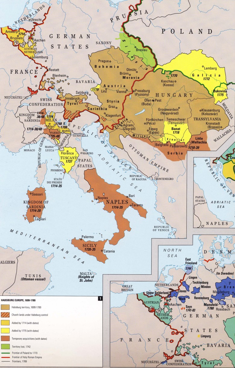 Dobra habsburskie w Europie 1699-1789