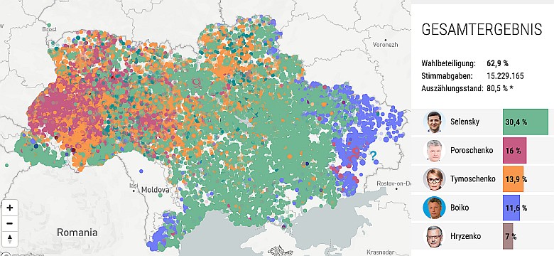 Ukraińskie wybory prezydenckie 2019, I tura wyborów