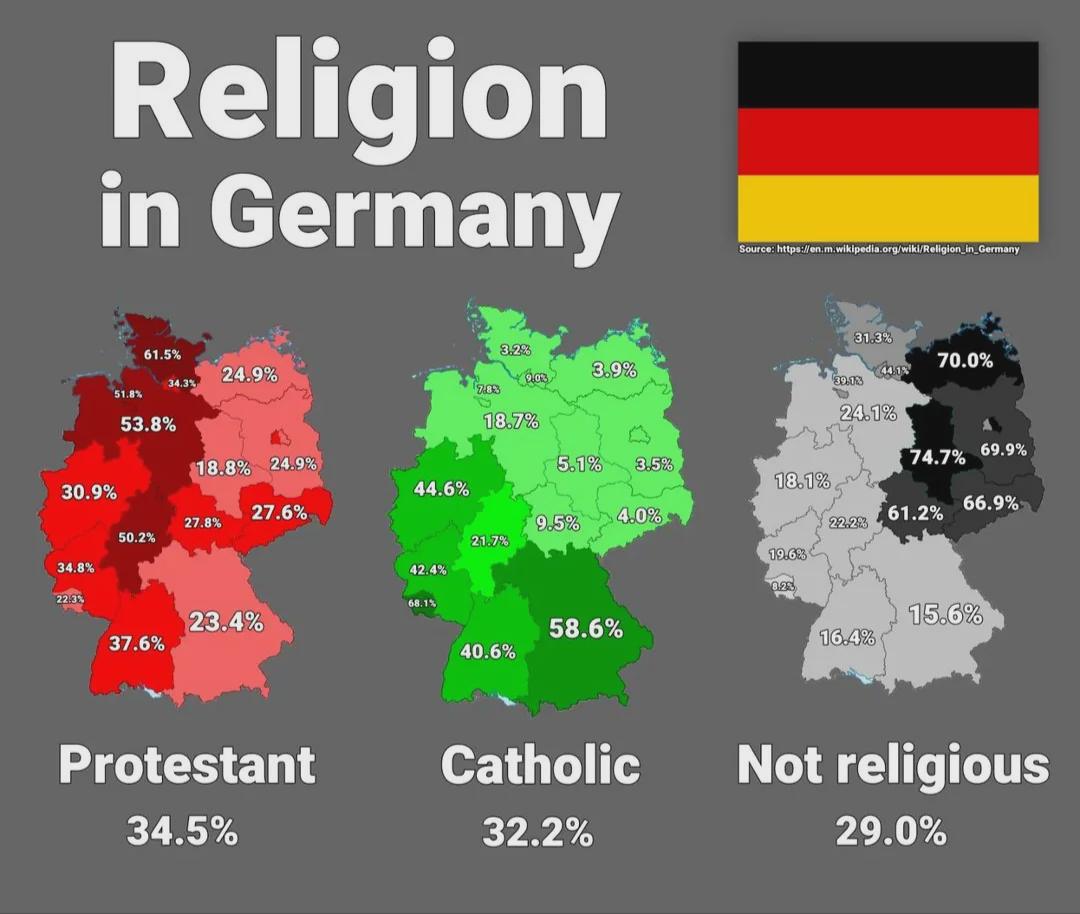 Mapa religijna Niemiec