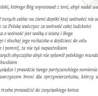 Dekalog Żołnierzy Wyklętych znaleziony w bunkrze Śp.Piotra Burdyna "Mroźnego" do dzisiaj nie ma własnego grobu