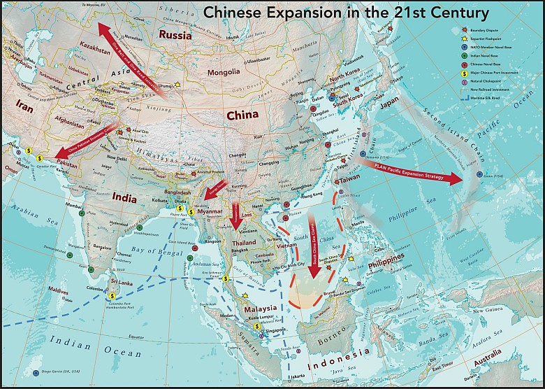 Mapa chińskiej ekspansji w XXI wieku