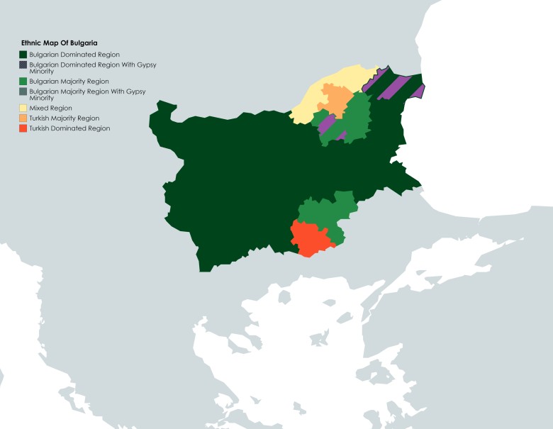 Uproszczona mapa etniczna Bułgarii