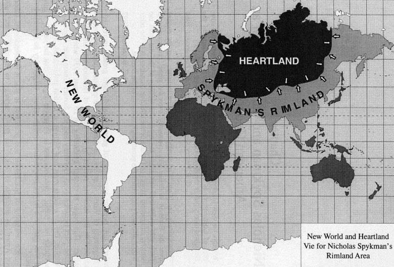 Podział świata według jednego z twórców geopolityki Nicholasa Johna Spykmana