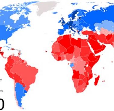 Współczynnik płodności na świecie w 1950 roku